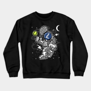 Astronaut Tennis Litecoin LTC Coin To The Moon Crypto Token Cryptocurrency Blockchain Wallet Birthday Gift For Men Women Kids Crewneck Sweatshirt